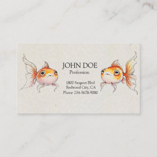 Carte De Visite Whimsical Floating Goldfish