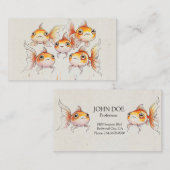 Carte De Visite Whimsical Floating Goldfish (Devant / Derrière)