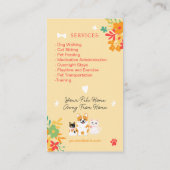 Carte De Visite Whimsical floral mignon chien de garde chien march (Dos)