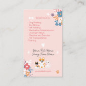 Carte De Visite Whimsical floral mignon pastel sitter chien marche (Dos)