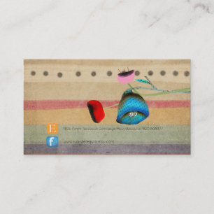 Carte De Visite Whimsical Floral rose et rouge