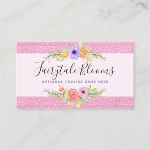 Carte De Visite Whimsical Floral Roses & Rustic Rose Wood Girl