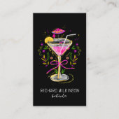 Carte De Visite Whimsical Fun Martini Bartender Cocktail Waiter (Devant)