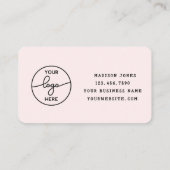 Carte De Visite Whimsical Handmade with Love Script Heart Bow Logo (Dos)