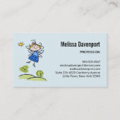 Carte De Visite Whimsical Happy Angel Fairy Flying Dehors (Dos)