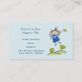 Carte De Visite Whimsical Happy Angel Fairy Flying Dehors (Dos)