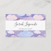 Carte De Visite Whimsical Pastel Clouds et étoiles Motif (Devant)