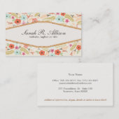 Carte De Visite Whimsical Pays Fleurs sauvages Motif (Devant / Derrière)