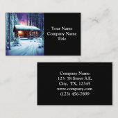 Carte De Visite Whimsical Petit Cabine Rustique En Bois (Devant / Derrière)