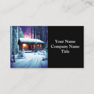 Carte De Visite Whimsical Petit Cabine Rustique En Bois