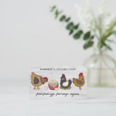 Carte De Visite Whimsical Rustic Farm Oeufs frais Poulet QR Code (Debout devant)