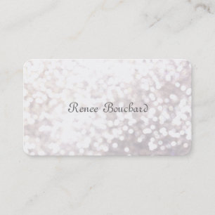 Carte De Visite Whimsical Soft White Parties scintillant Bokeh Chi