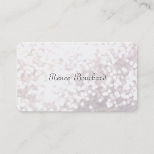 Carte De Visite Whimsical Soft White Parties scintillant Bokeh Chi (Devant)