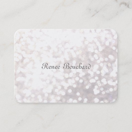Carte De Visite Whimsical Soft White Parties scintillant Bokeh Chi (Devant)
