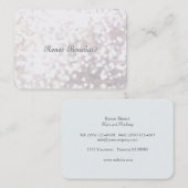 Carte De Visite Whimsical Soft White Parties scintillant Bokeh Chi (Devant / Derrière)