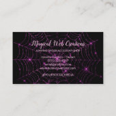 Carte De Visite Whimsical Spider Web Pet Shop Service d'éleveur (Dos)