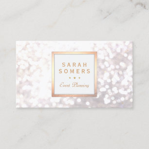 Carte De Visite Whimsical White Parties scintillant Bokeh Elegant 