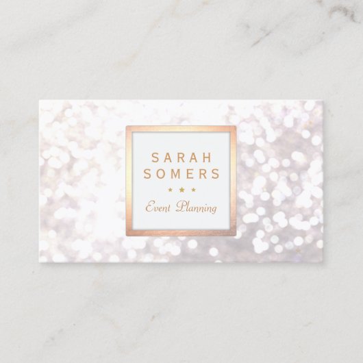 Carte De Visite Whimsical White Parties scintillant Bokeh Elegant (Devant)