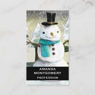 Carte De Visite Whimsman de neige en Dessin de Noël d'hiver