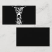 Carte De Visite Whippet Lover| Art Graphique à visage gris italien (Devant / Derrière)