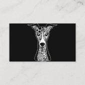 Carte De Visite Whippet Lover| Art Graphique à visage gris italien (Devant)