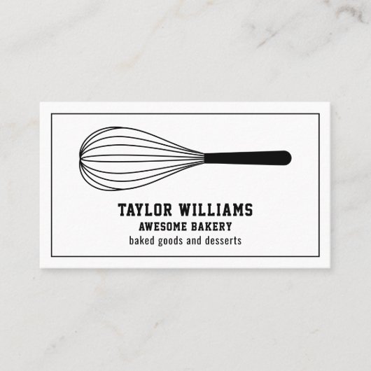 Carte De Visite Whisk Bakery Bake Shop Baker Baking Baked Biens (Devant)