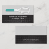 Carte De Visite Whisk Chef culinaire | Propriétaire du restaurant (Devant / Derrière)