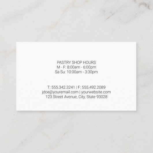 Carte De Visite Whisk | Chef pâtissier | Cookies (Dos)