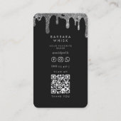 Carte De Visite Whisk d'argent noir moderne boulangerie Chef trait (Dos)