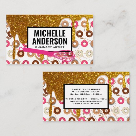 Carte De Visite Whisk | Donuts | Glace dorée (Devant / Derrière)