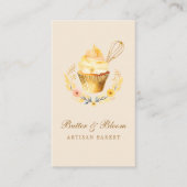 Carte De Visite Whisk d'or & Cupcake, boulangerie Chef traiteur (Devant)