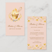 Carte De Visite Whisk d'or & Cupcake, boulangerie Chef traiteur (Devant / Derrière)