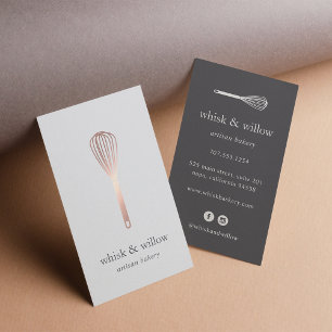 Carte De Visite Whisk d'or rose   Boulangerie   Chef   Traiteur