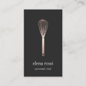 Carte De Visite Whisk d'or rose | Boulangerie de cuisine chef (Devant)