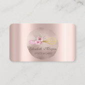 Carte De Visite Whisk Flowers Rose Gold Circle (Devant)