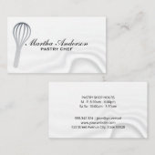 Carte De Visite Whisk métallique en argent | Arrière - plan soyeux (Devant / Derrière)