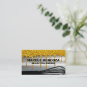 Carte De Visite Whisk | Parties scintillant d'or | Métallique (Debout devant)