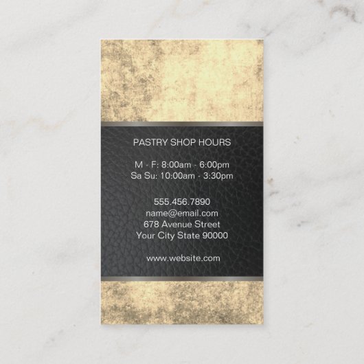 Carte De Visite Whisk Rolling Pin culinaire Master Lux Gold Textur (Dos)