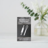 Carte De Visite Whisk Rolling Pin culinaire Master Marbre noir (Debout devant)