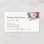 Carte De Visite Whisk Rolling Pin Maison fait boulangerie Chef (Dos)