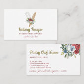 Carte De Visite Whisk Rolling Pin Maison fait boulangerie Chef (Devant / Derrière)