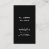 Carte De Visite Whistler - Nocturne en noir et or - Code QR (Dos)