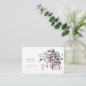 Carte De Visite White 3D Simple Flowers (Debout devant)