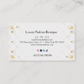 Carte De Visite White and Gold Business Card Template (Devant)