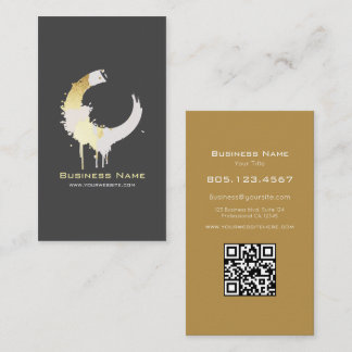 Carte De Visite White and Gold Paint Swirl Design – Custom
