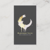 Carte De Visite White and Gold Paint Swirl Design – Custom (Devant)