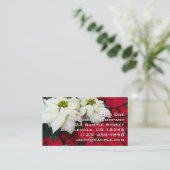 Carte De Visite White and Red Poinsettias (Debout devant)