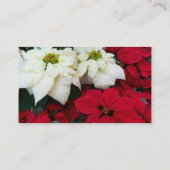 Carte De Visite White and Red Poinsettias (Dos)