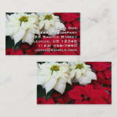 Carte De Visite White and Red Poinsettias (Devant / Derrière)