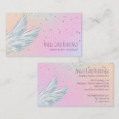 Carte De Visite *~* White Angel Wings Starry Pastel Rainbow (Devant / Derrière)
